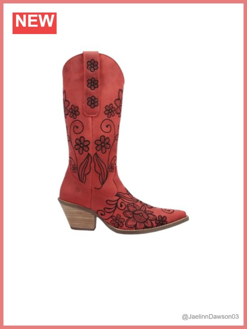 Western Mid-Calf Leather Boots Snip Toe Block Heel Pull-On Casual